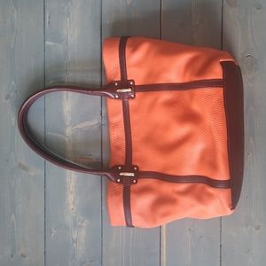 Kate Spade Orange and Brown Leather Tote